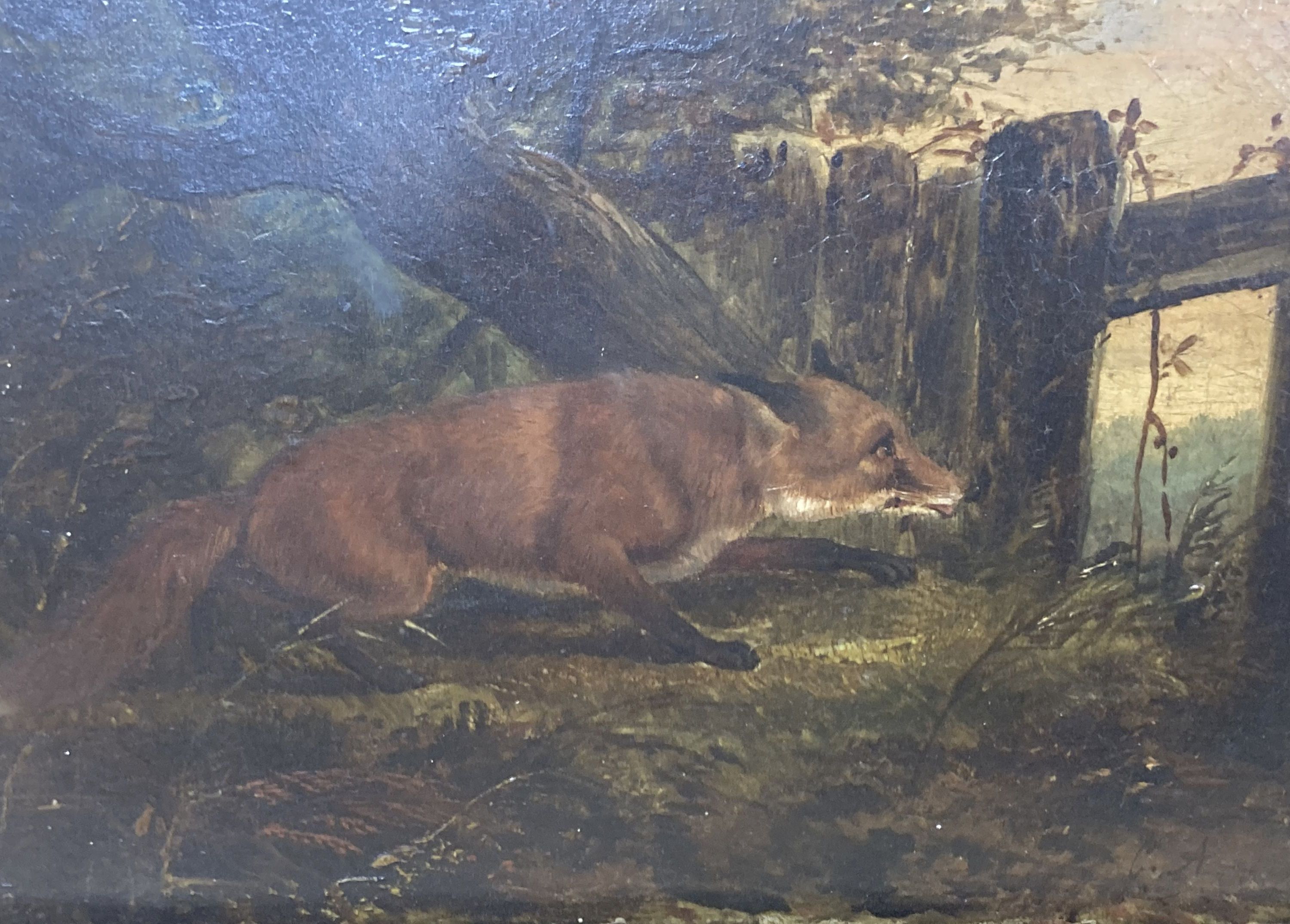 C. Alken (19th C.), oil on panel, Fox in woodland, 18 x 25cm